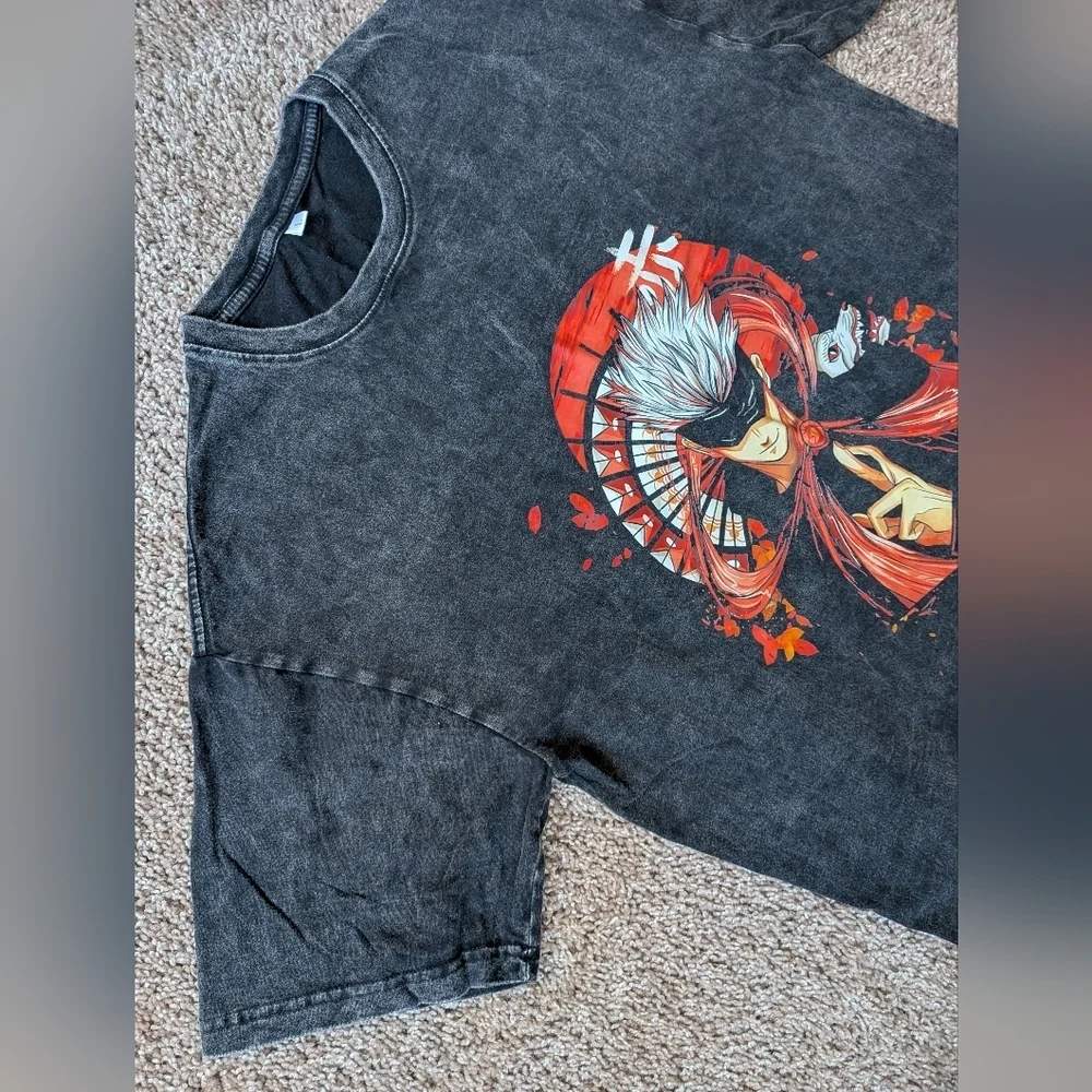 Jujutsu Kaisen Satoru Gojo Graphic Acid Washed T-shirt Large - Picture 6 of 9